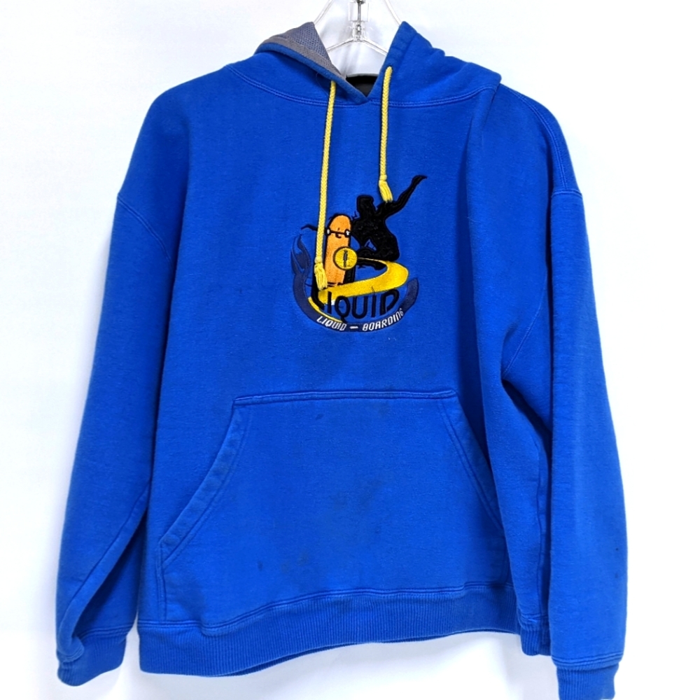 Retro / Vintage Liquid Skateboarding Hooded Sweater, Hoodie, Med